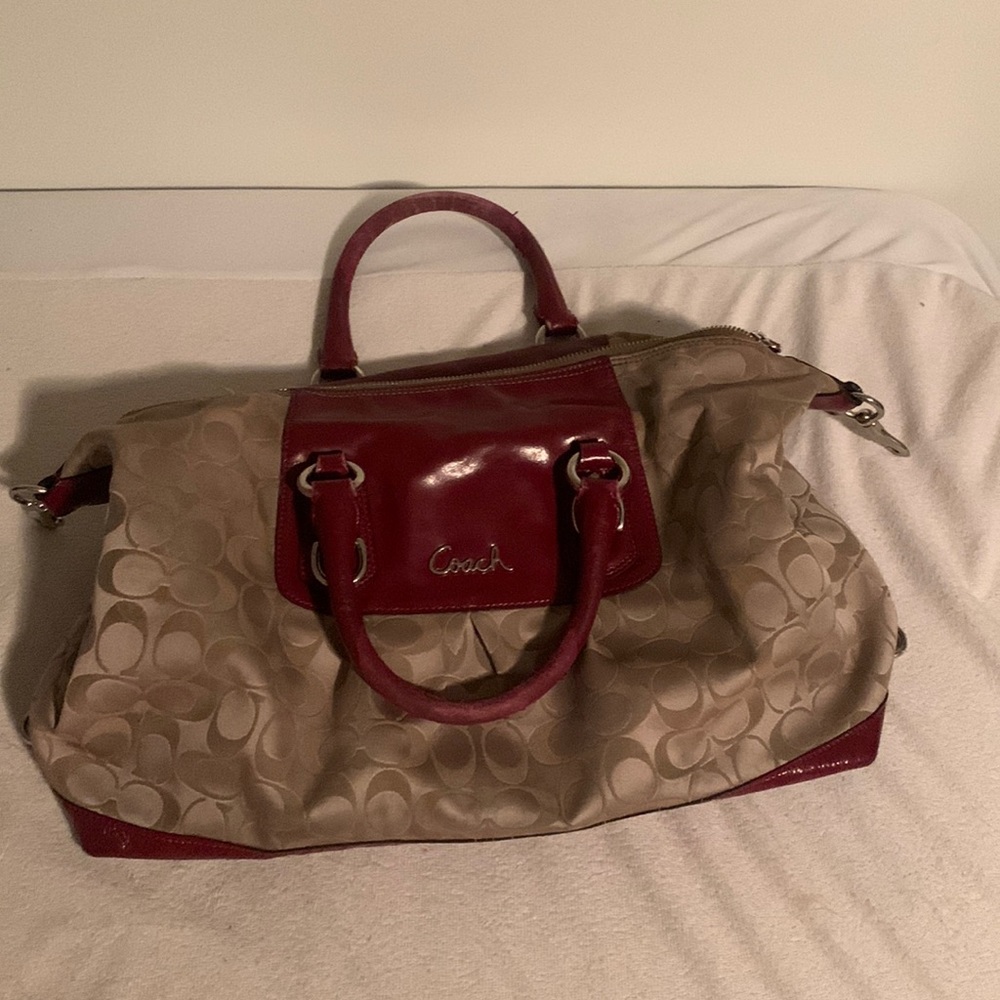 Signature Print Coach Satchel Bag
